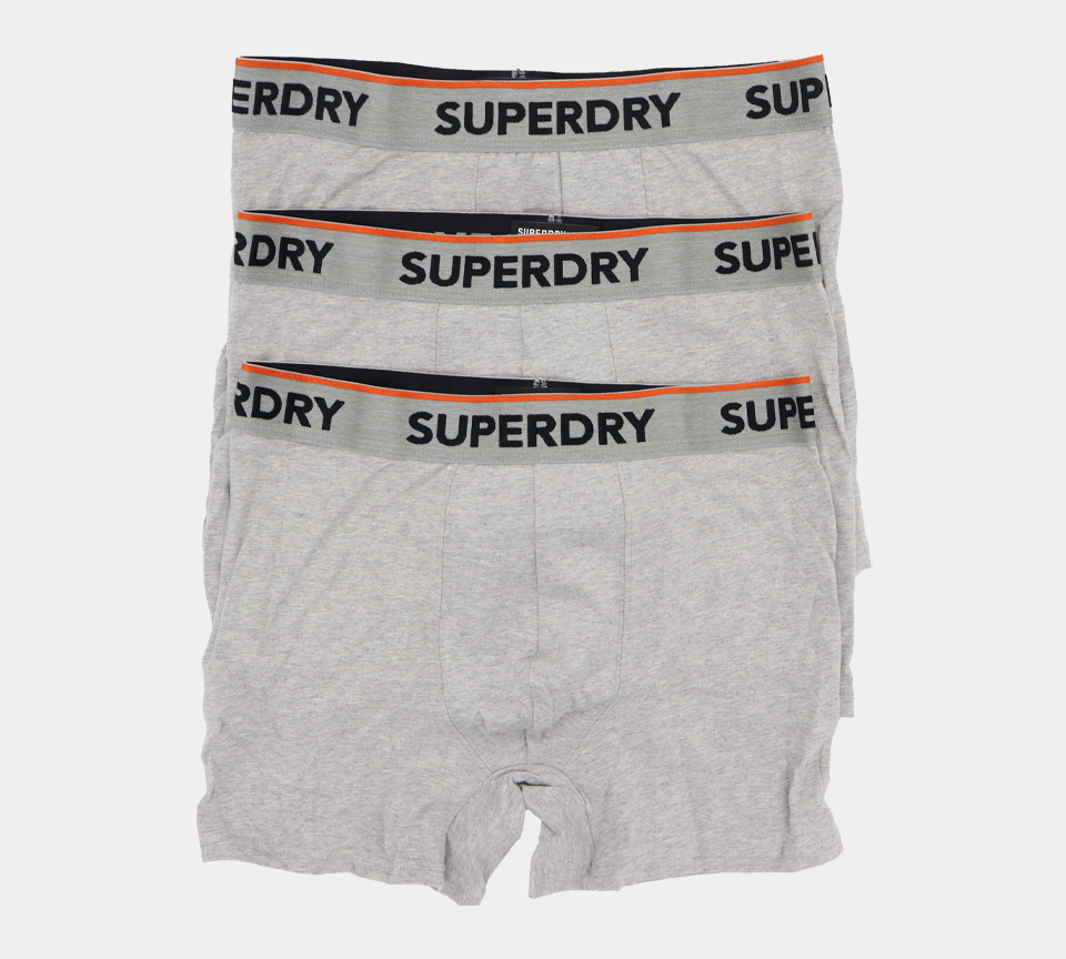 Superdry Coton Bio Classique M3110082A X4M Boxers Triple Pack Gris Chiné S-XL