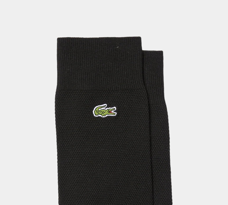 Lot de 3 paires de chaussettes Lacoste RA4744 00 964 en coton mélangé Noir/Vert
