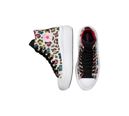 Converse Leopard Print Chuck Taylor Kinder All Star Move 272376C Schuhe Reiher/Schwarz UK Größe 3-5,5