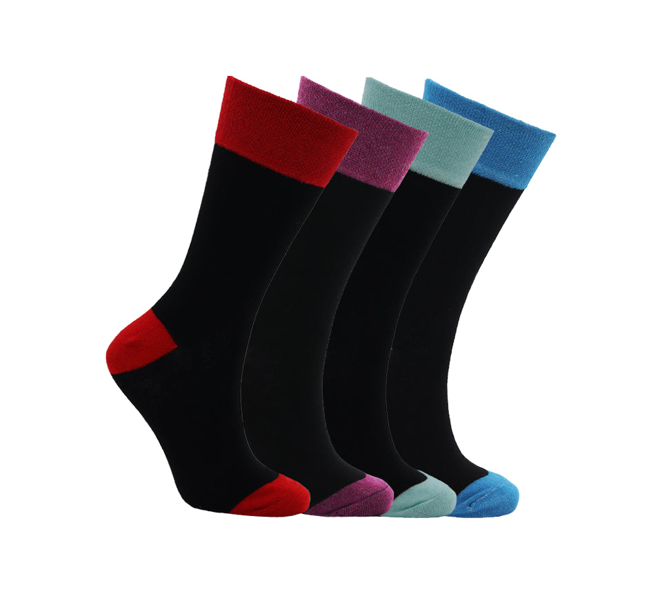 6 Pairs Non Diabetic Top Rich Cotton L10749 Socks Black UK 4-7