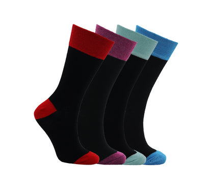 6 Pairs Non Diabetic Top Rich Cotton L10749 Socks Black UK 4-7