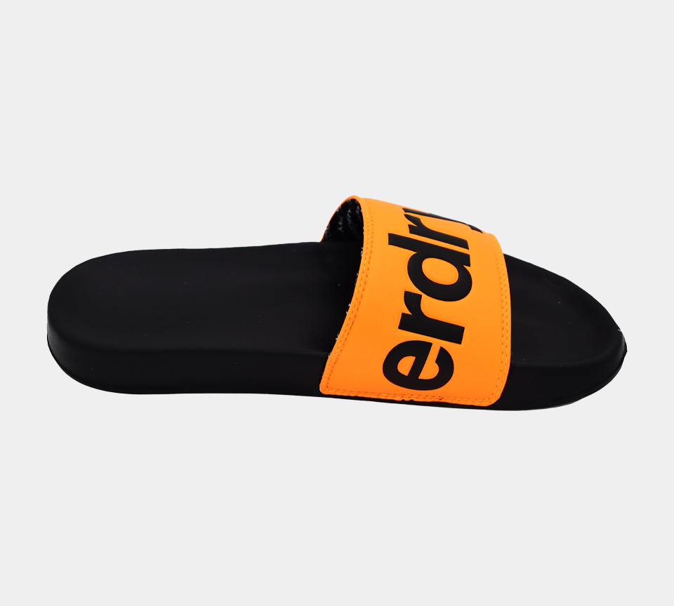 Superdry Claquettes de piscine classiques MF3108STX2T Noir/Orange dangereux/Optique S-XL