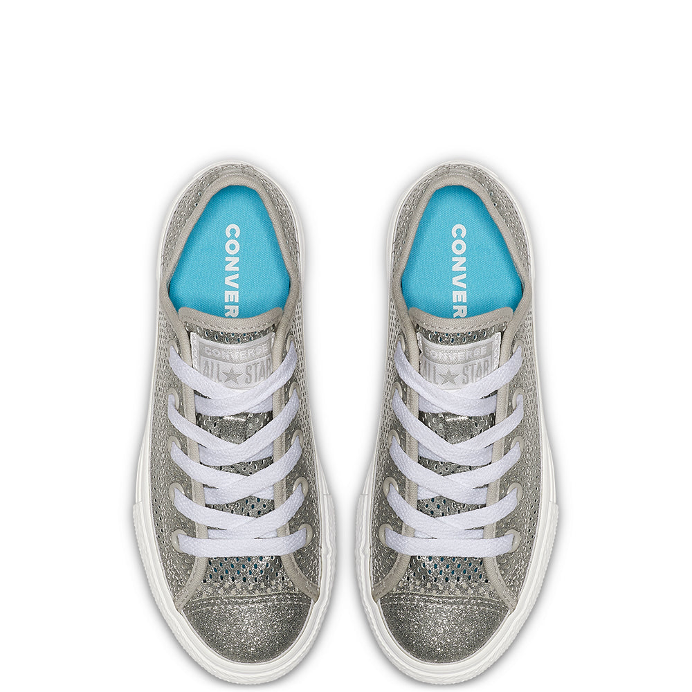 Converse CTAS OX 664200C Silber Mädchen/Damen UK 10-5,5 