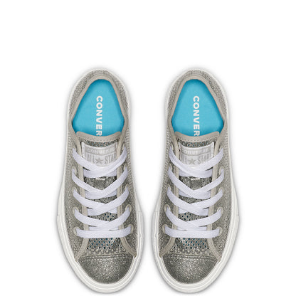 Converse CTAS OX 664200C Silber Mädchen/Damen UK 10-5,5 