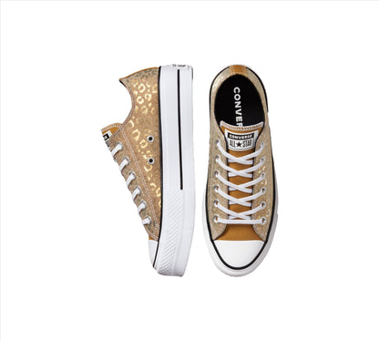 Converse Authentic Glam Platform Chuck Taylor All Star 572044C Schuhe Gold UK 3-8