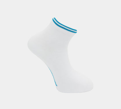 Lacoste 2 paires de chaussettes basses en jersey de coton mélangé RA8495 00 YM1 Blanc/Bleu UK 3.5-11