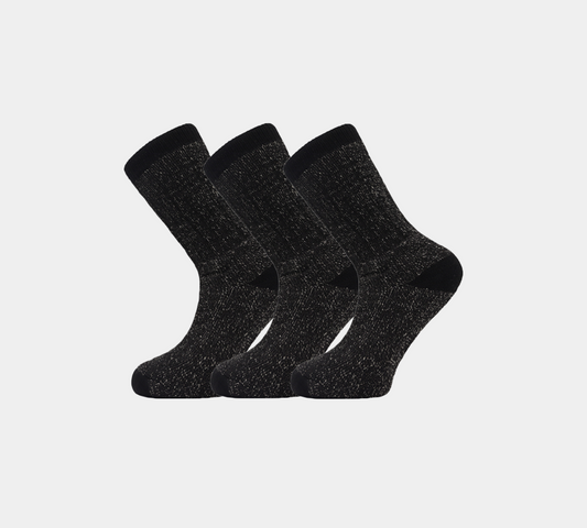 Mens Merino Socks MSQ1740 Black 3 Pairs