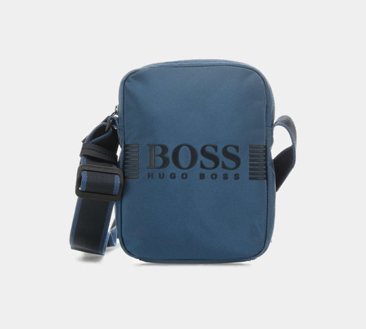 Hugo Boss Reporter Bag in Structured Nylon with Printed Logo