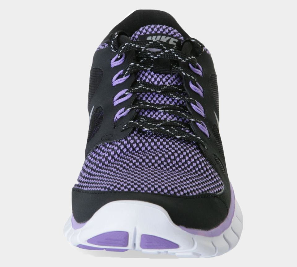 Nike Free 5.0 Le GS 631563 001 Trainers Black/Purple UK 4
