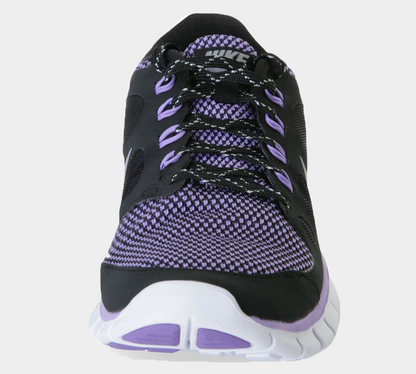 Nike Free 5.0 Le GS 631563 001 Trainers Black/Purple UK 4