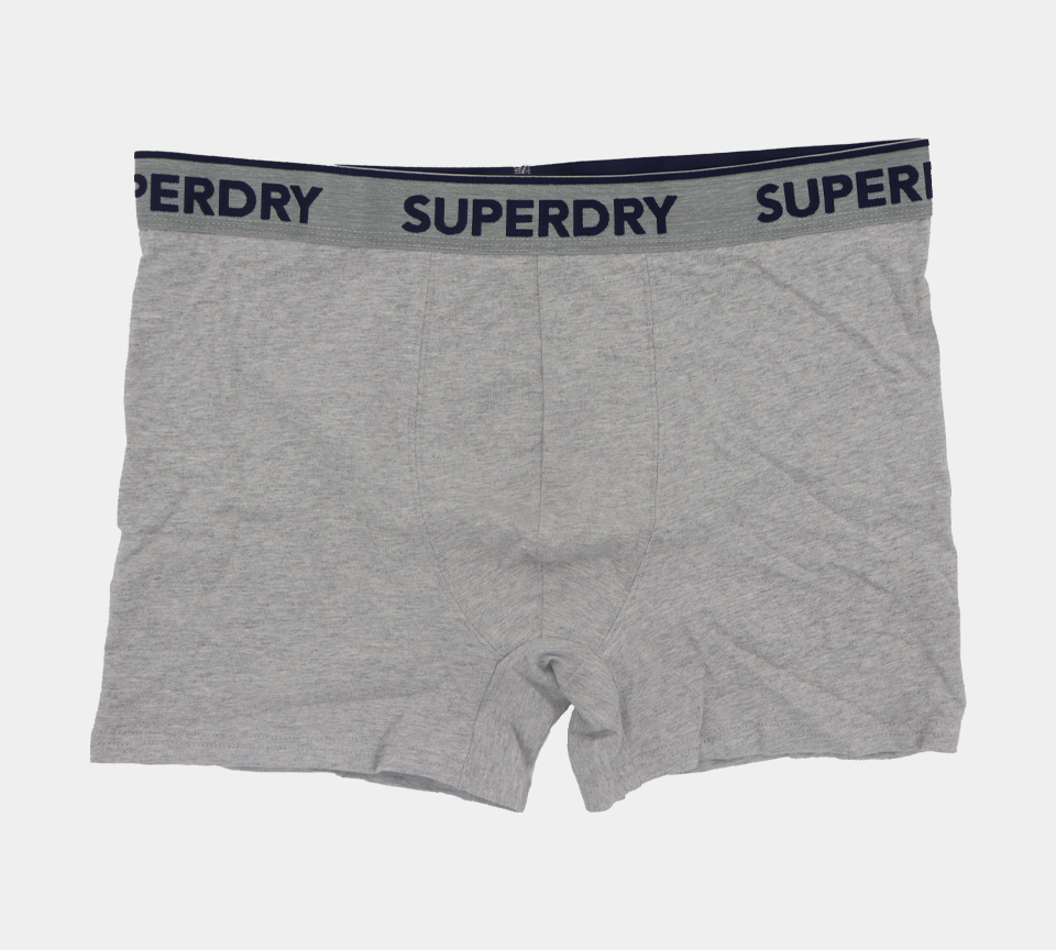 Superdry Bio-Baumwolle M3110082A 4KB Dreierpack Boxershorts Schwarz/Marineblau/Grau S-XL