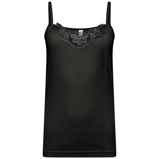 Women LACE VEST BLACK