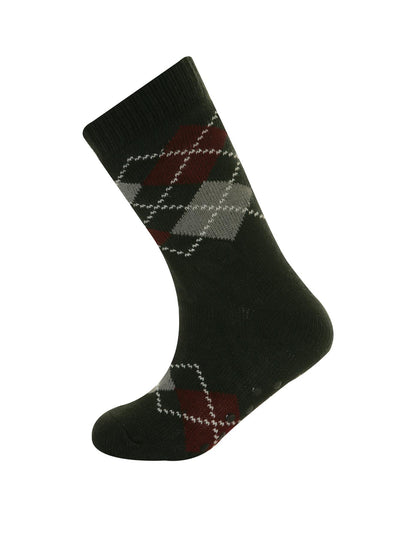 MENS 4.7 TOG THERMAL FLEECE SHERPA LINING SLIPPER GRIPPER SOCKS Argyle Black/Grey