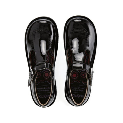 Kickers Classic Kick T-Bar Patent Schwarz 112532 Schulschuhe 