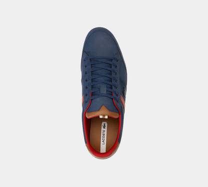 Lacoste Chaymon Leather & Suede 36CAM00102Q8 Trainers Navy/Brown UK 6-11