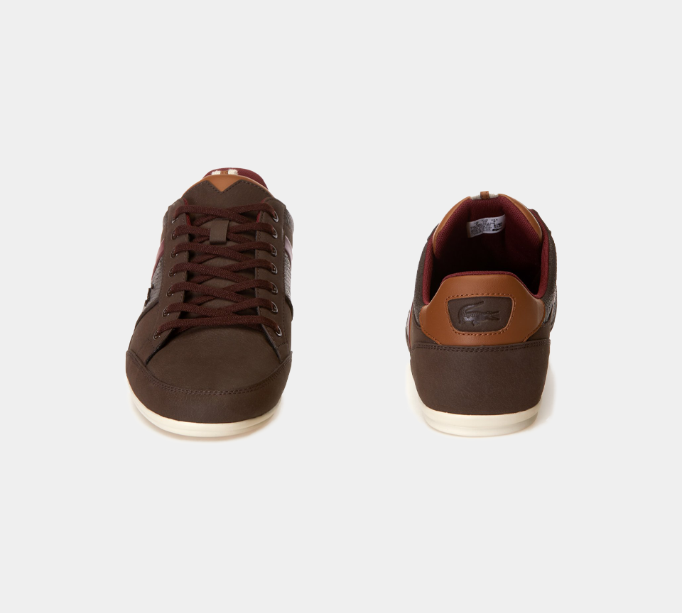 Lacoste Chaymon Leather & Suede 36CAM00102E2 Trainers Dark Brown/Brown UK 6-11