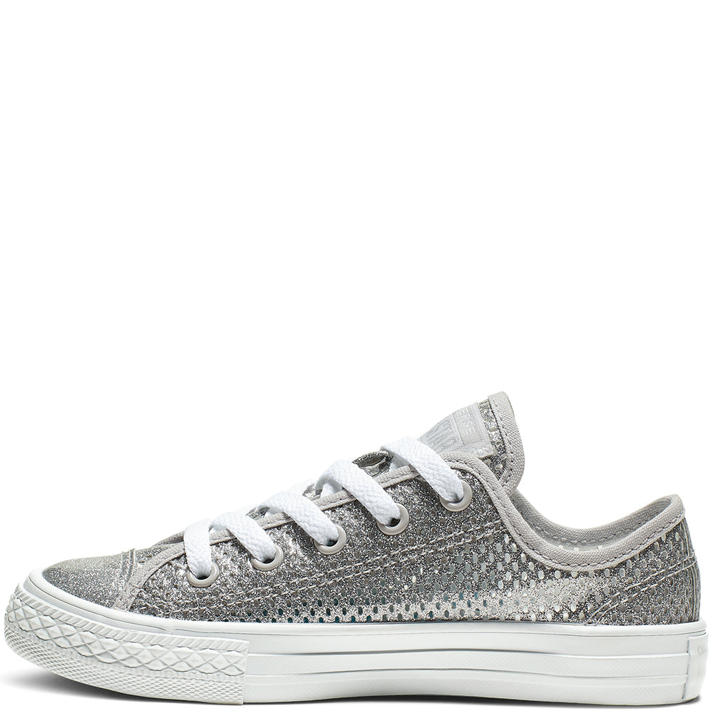 Converse CTAS OX 664200C Silber Mädchen/Damen UK 10-5,5 