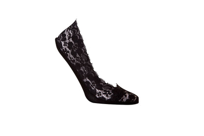 1 Paar hochwertige Socken mit Schnürung, unsichtbar, L10804, Schwarz, UK 4–7