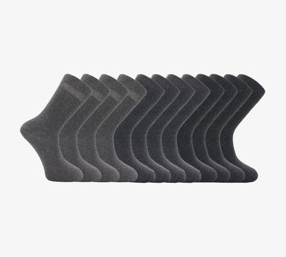 Chaussettes non élastiques pour hommes, 6 et 12 paires, pour diabétiques, M10524, noir/gris/blanc, UK 6-11
