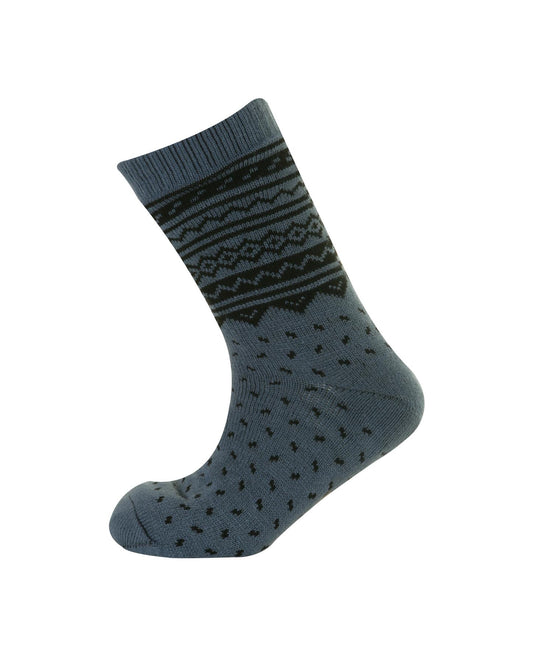 MENS 4.7 TOG THERMAL FLEECE SHERPA LINING SLIPPER GRIPPER SOCKS Blue