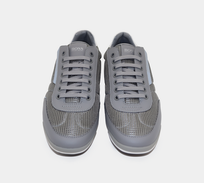 Hugo Boss Low-Top-Turnschuhe Saturn aus Mesh mit gummierten Besätzen 50455313030 Grau UK 6 -11