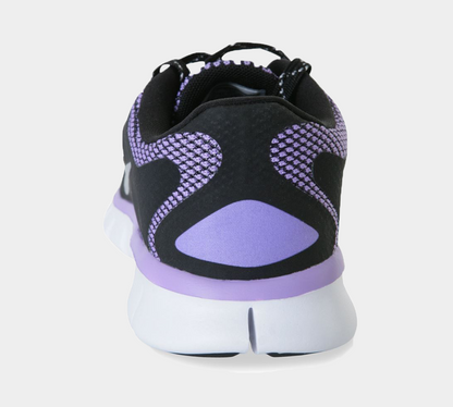 Nike Free 5.0 Le GS 631563 001 Trainers Black/Purple UK 4