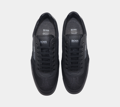 Hugo Boss Low-Top-Turnschuhe Saturn aus Mesh mit gummierten Besätzen 50455313 001 Schwarz UK 6 -11