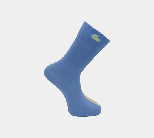 Lacoste 2 paires de chaussettes en coton mélangé RA9003 00 3GW Jaune/Bleu UK 3.5-11
