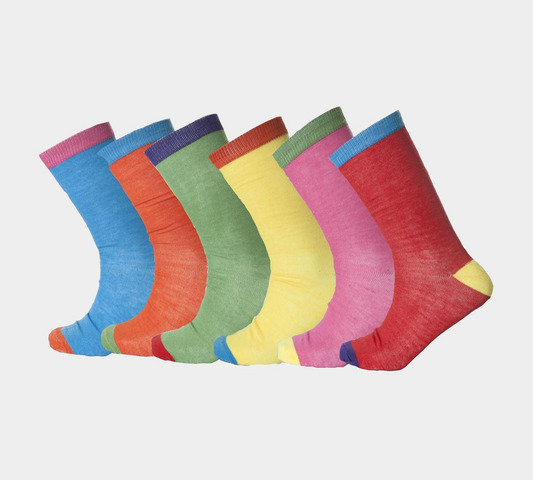 Calvin Coloured Design Smart Suit Work Golf Cotton Blend Socks