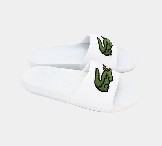 LACOSTE Croco Slide 319 4 US CMA 7-38CMA0073082 WHT-GRN UK 6-11