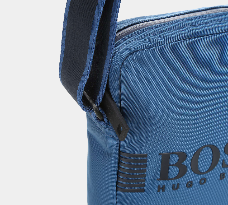 Hugo Boss Reporter Bag in Structured Nylon with Printed Logo
