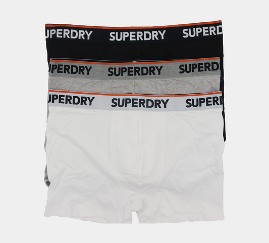 Superdry Organic Cotton M3110082A JKV Triple Pack Boxers Black/Grey/Optic S-XL