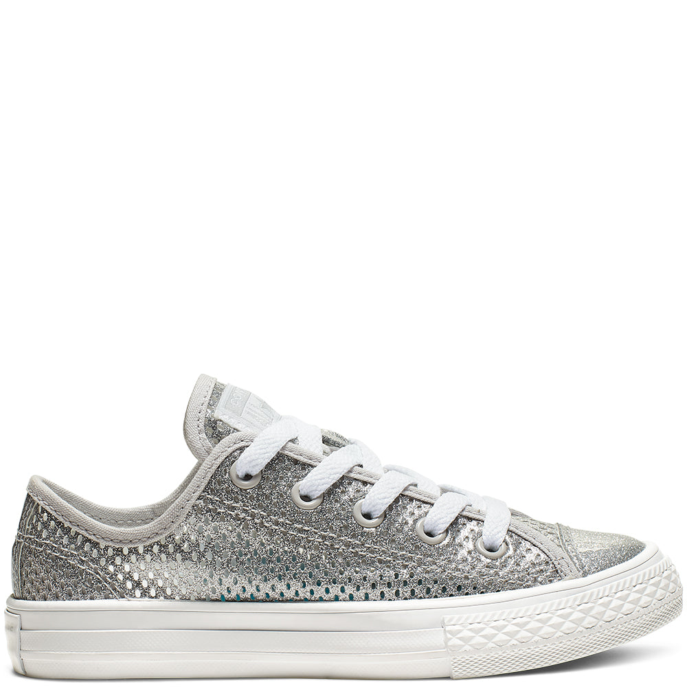 Converse CTAS OX 664200C Silber Mädchen/Damen UK 10-5,5 