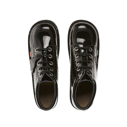 Kickers Youth Kick Hi Black Patent KF0000579BXW UK 3-6