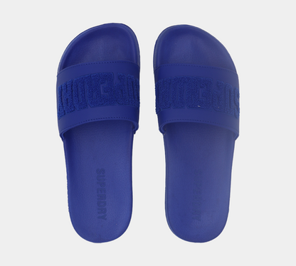 Superdry High Build Logo Pool MF310134A 06G Slides Royal S-XL