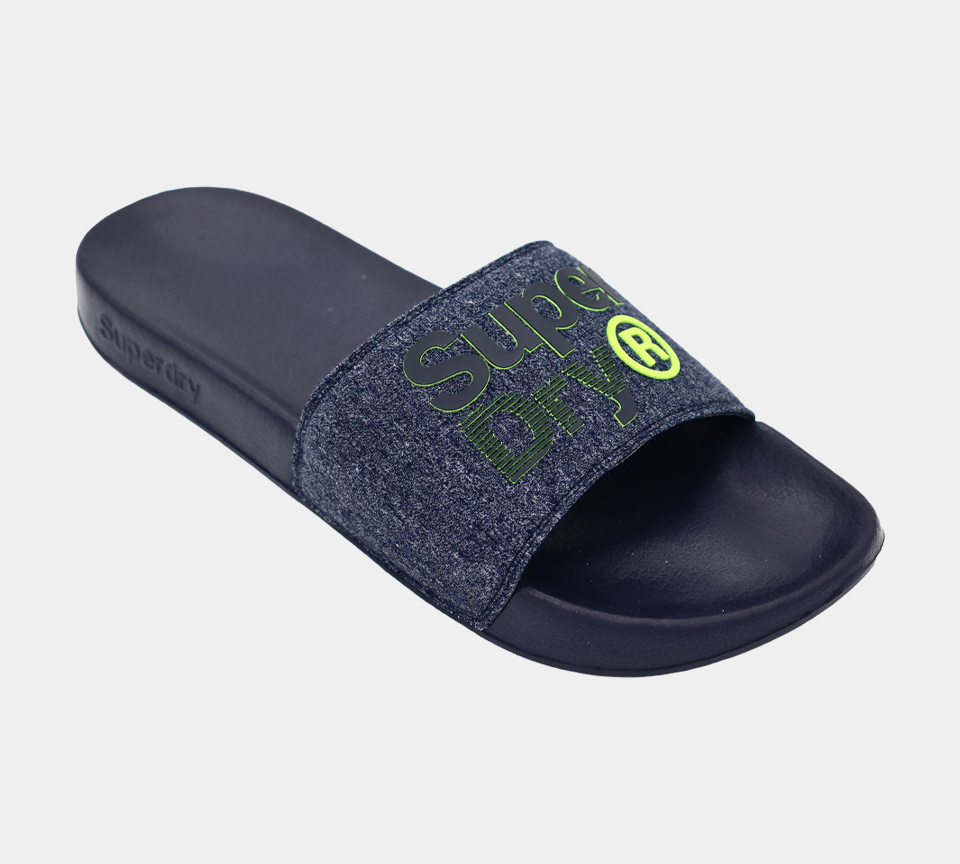 Superdry Lineman Pool Slides MF3103STW2K Marine/Fluro Lime S-XL