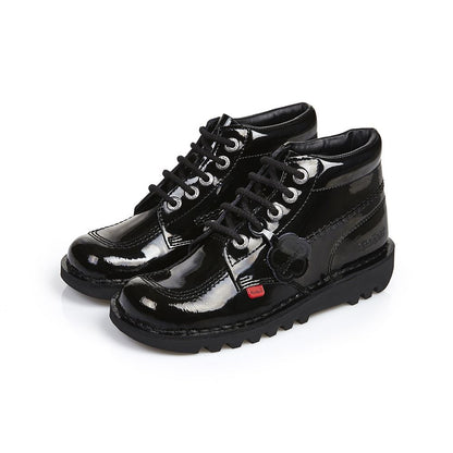 Kickers Youth Kick Hi Black Patent KF0000579BXW UK 3-6