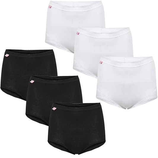 6 Pack Valentina Women's Plus Size Briefs 3 PK White 3 PK Black