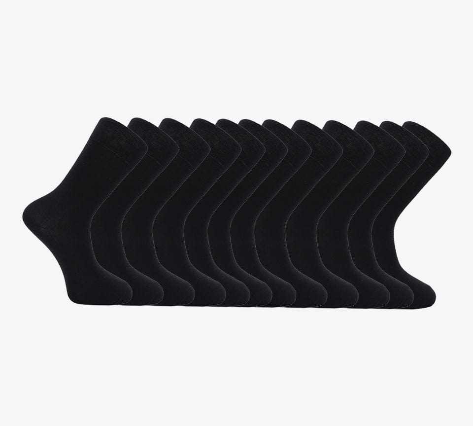 Chaussettes non élastiques pour hommes, 6 et 12 paires, pour diabétiques, M10524, noir/gris/blanc, UK 6-11