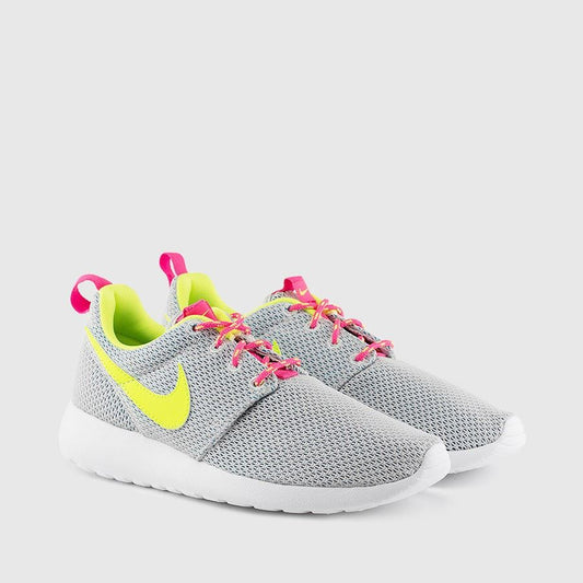Nike Rosherun (GS) Grey/Neon Green/Pink 599729 008 UK