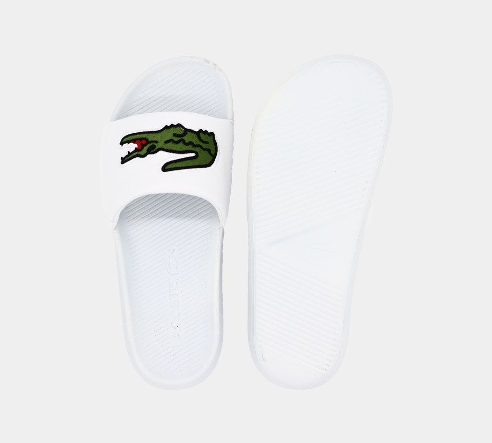 LACOSTE Croco Slide 319 4 US CMA 7-38CMA0073082 WHT-GRN UK 6-11