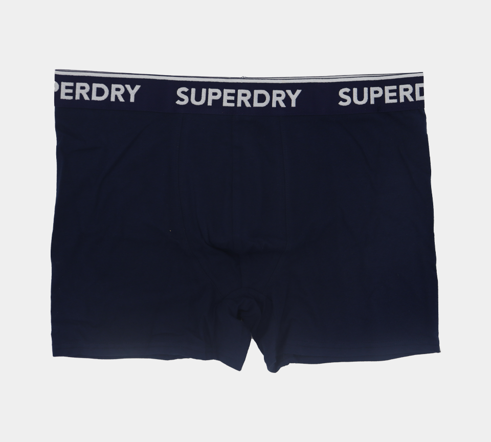 Superdry Bio-Baumwolle M3110082A 4KB Dreierpack Boxershorts Schwarz/Marineblau/Grau S-XL