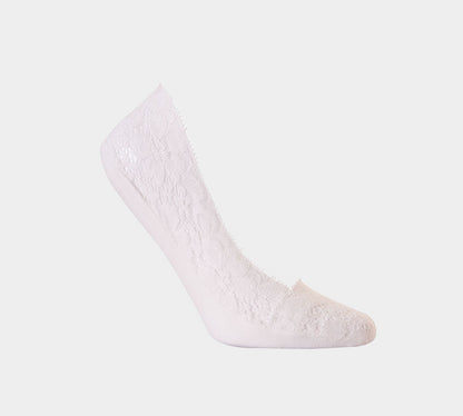 1 Pair White 1 Pair Pink High Quality Laced Design Invisible