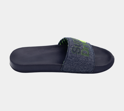 Superdry Lineman Pool Slides MF3103STW2K Marine/Fluro Lime S-XL