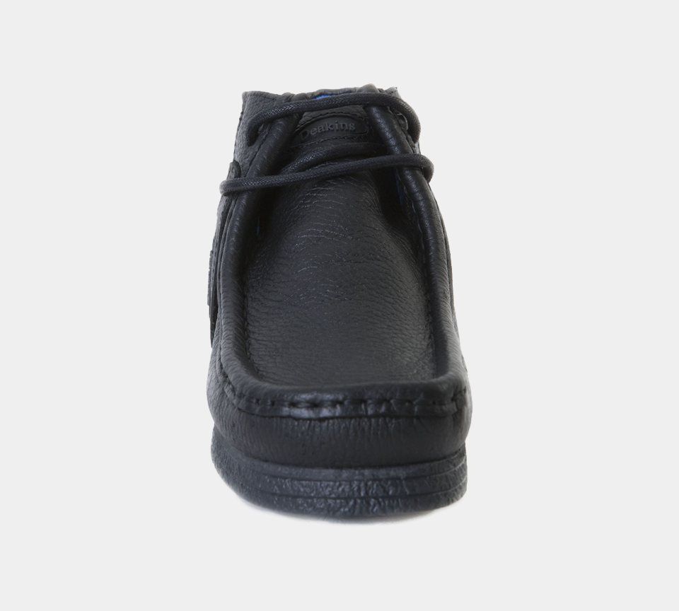 Deakins Carlos Black Leather Back To School Shoes Kids