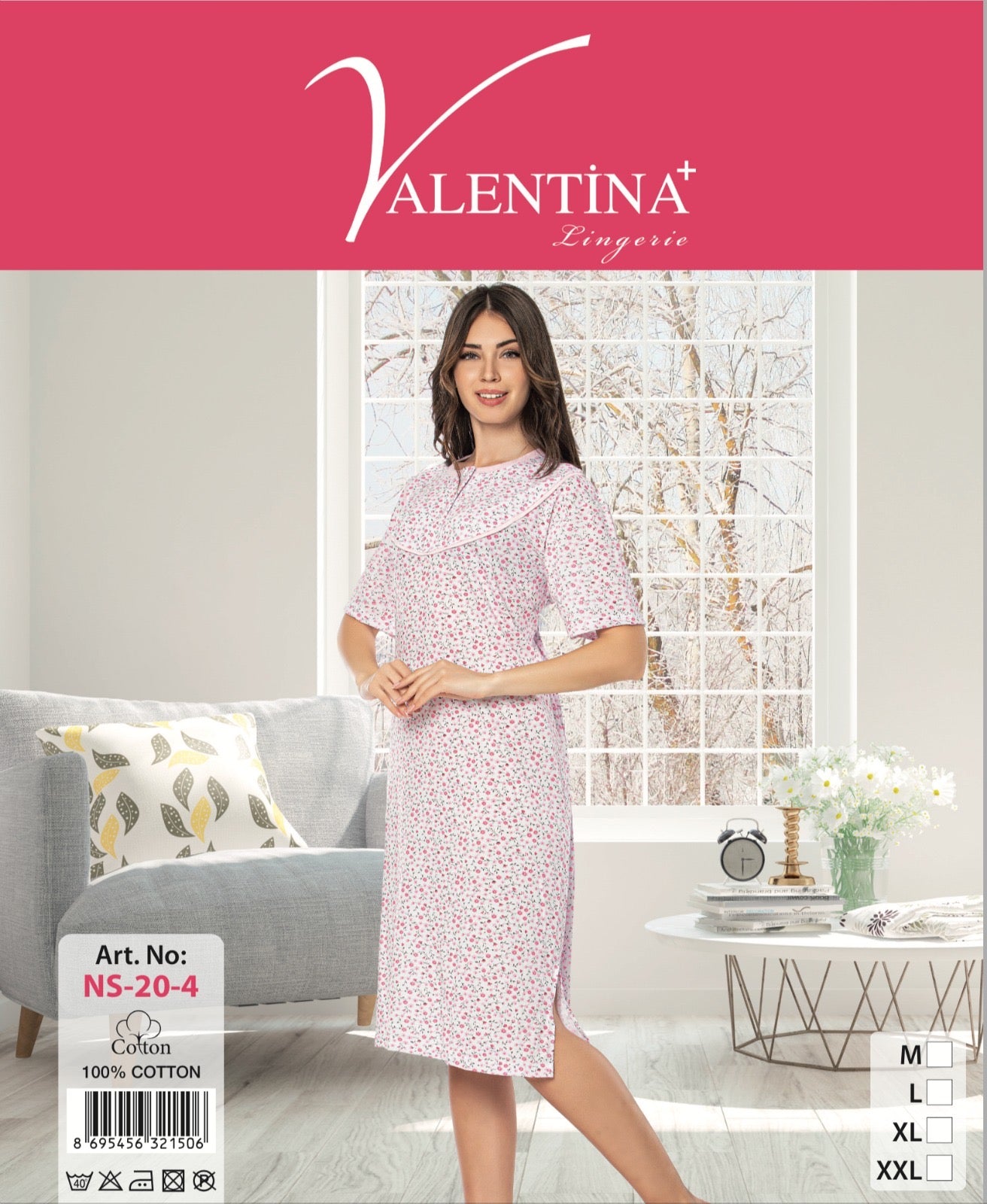 100% cotton Ladies Chemise Night Shirt Women Nightdress Nighties Suit NS-20-4