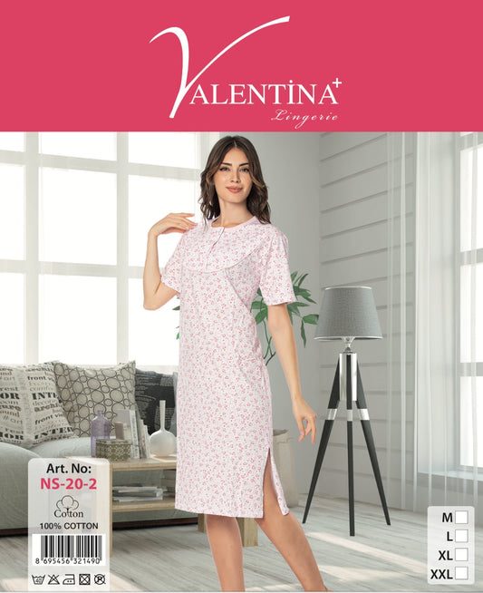 100% cotton Ladies Chemise Night Shirt Women Nightdress Nighties Suit NS-20-2