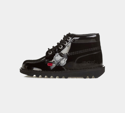 Kickers Kick Hi Black Patent UK