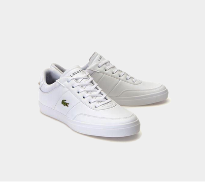LACOSTE COURT-MASTER 118 2 CAM WHT/NVY LEATHER TRAINERS