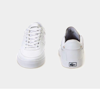 LACOSTE COURT-MASTER 118 2 CAM WHT/NVY LEATHER TRAINERS